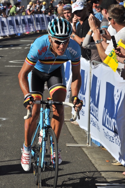 Philippe Gilbert attack, World Champiolnships 2010, men's road race