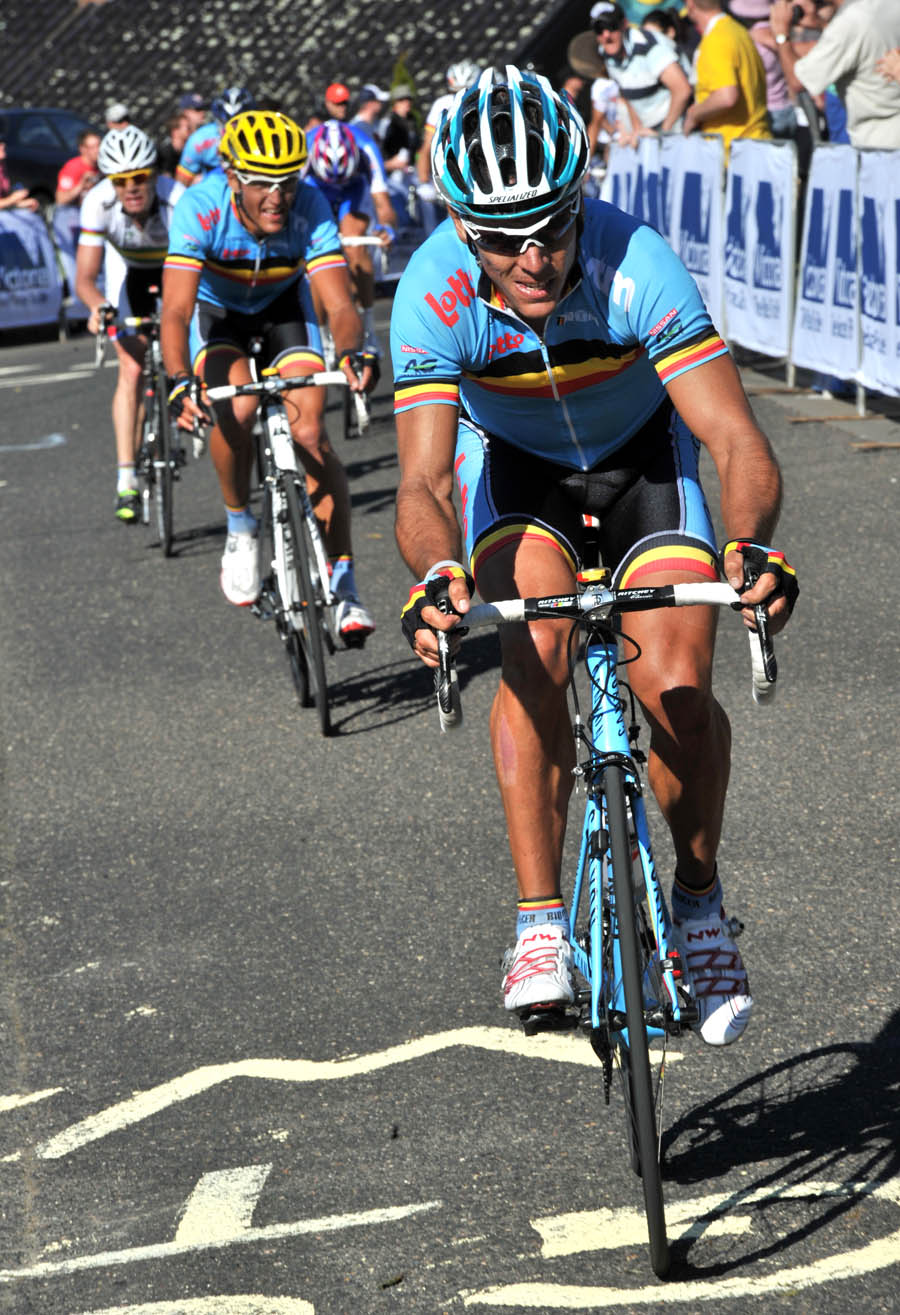 Philippe Gilbert attack, World Champiolnships 2010, men's road race