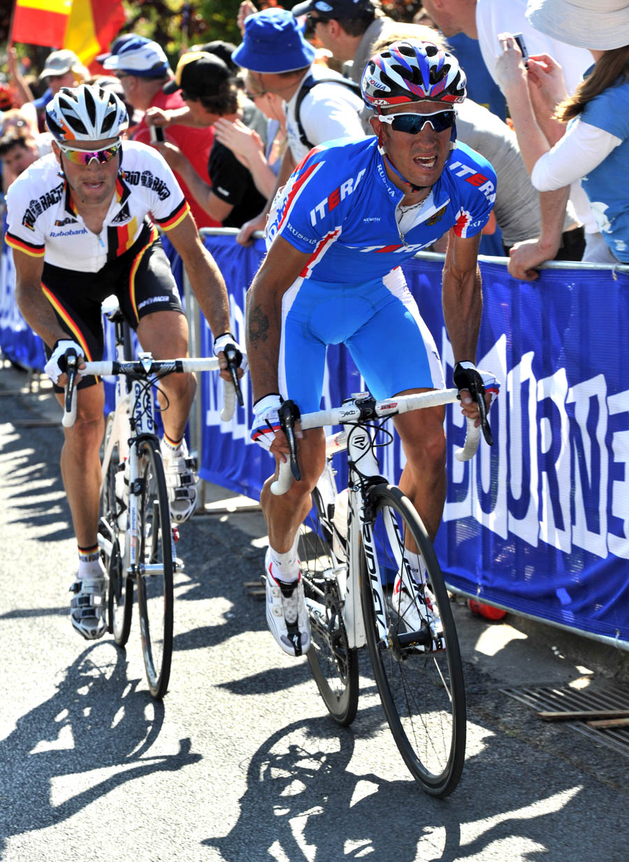 Kolobnev attack, World Champiolnships 2010, men's road race