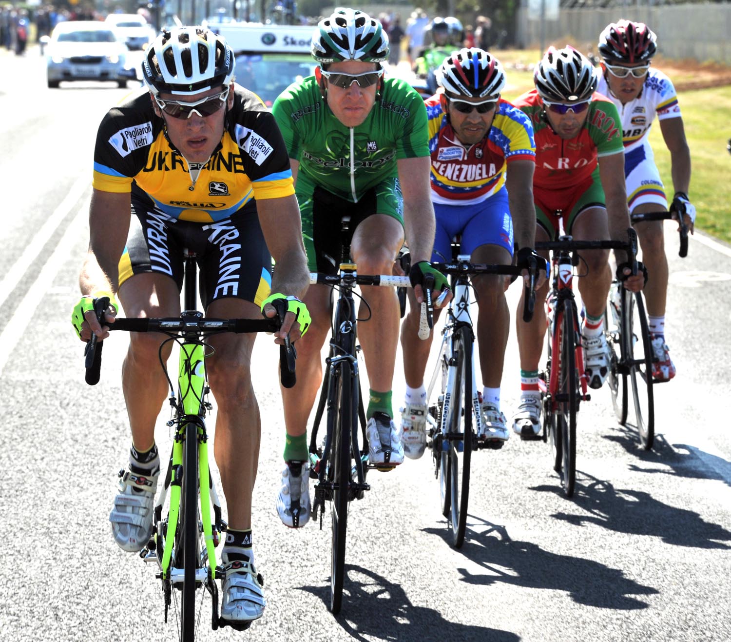 Oleksandr Kvachuk escape, World Champiolnships 2010, men's road race