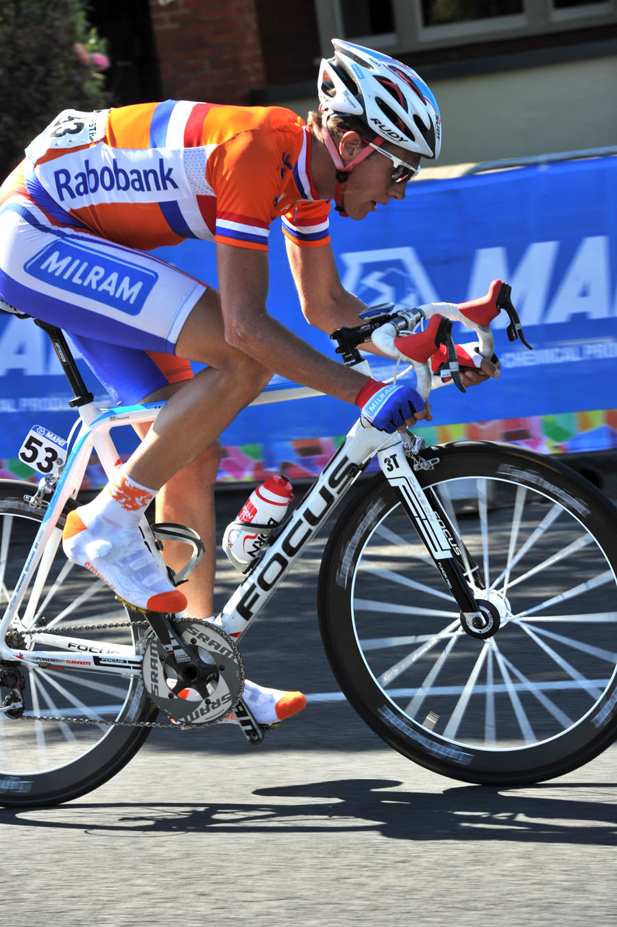 Niki Terpstra attack, World Championships 2010, men's road race
