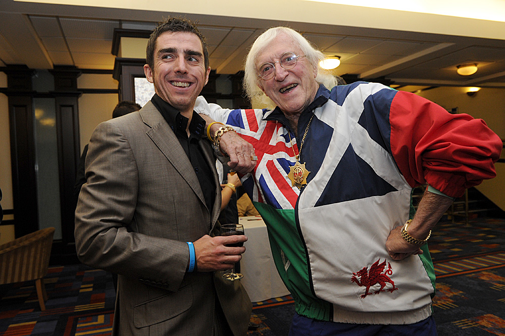 Sir Jimmy Savile and Russell Downing, Dave Rayner Dinner 2010 Sir Jimmy Savile and Russell Downing, Dave Rayner Dinner 2010
