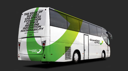 GreenEDGE team bus GreenEDGE team bus