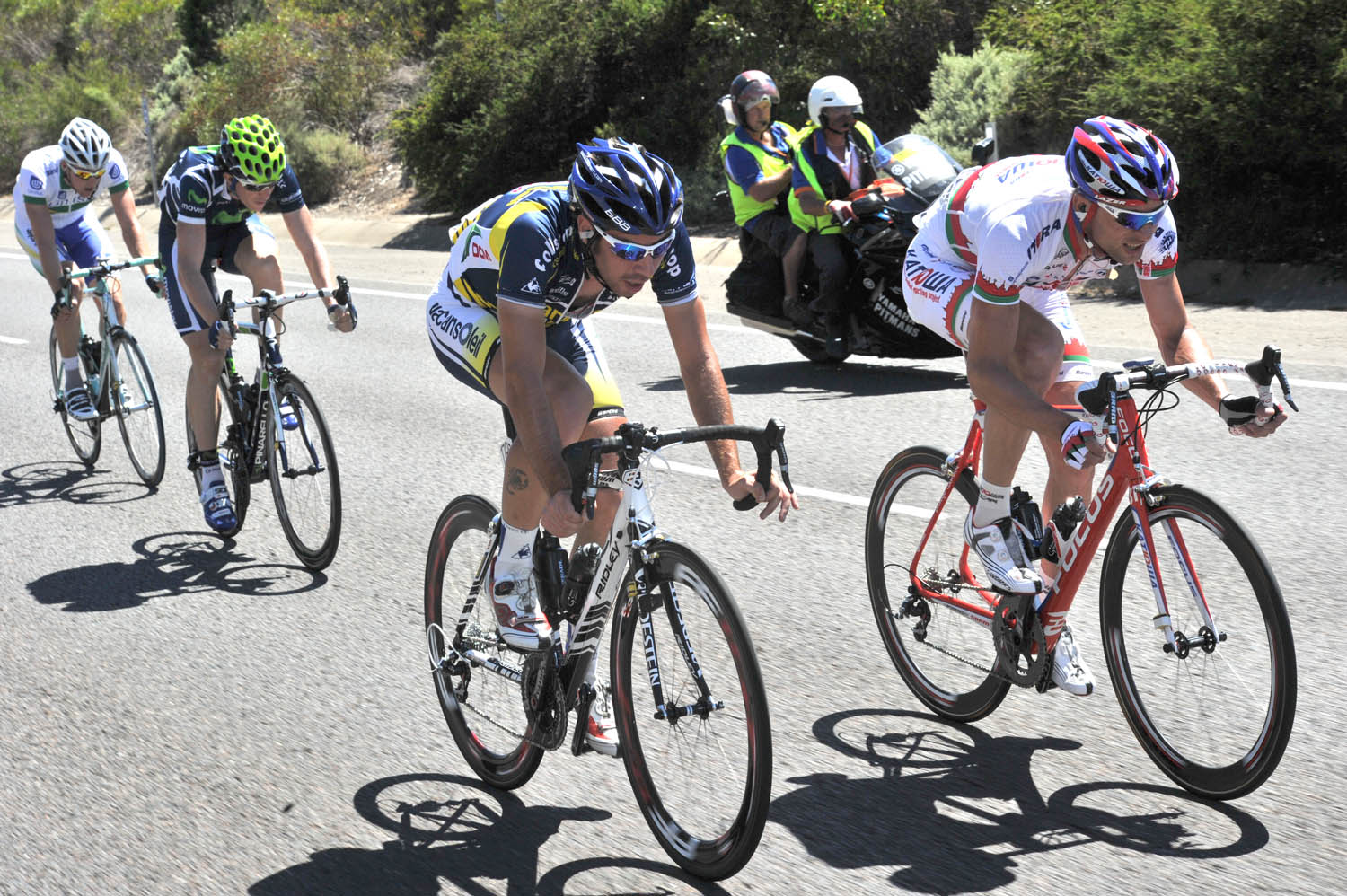 Aliaksandr Kuchynski escape, Tour Down Under 2011, stage three