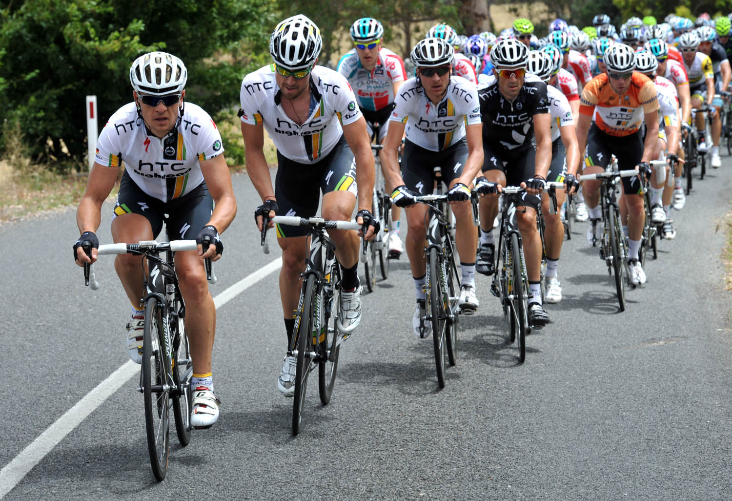 HTC-Highroad lead the chase, Tour Down Under 2011, stage four