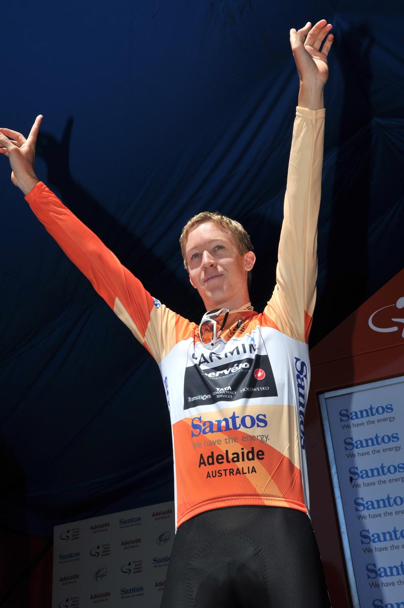 Cameron Meyer leads overall, Tour Down Under 2011, stage five