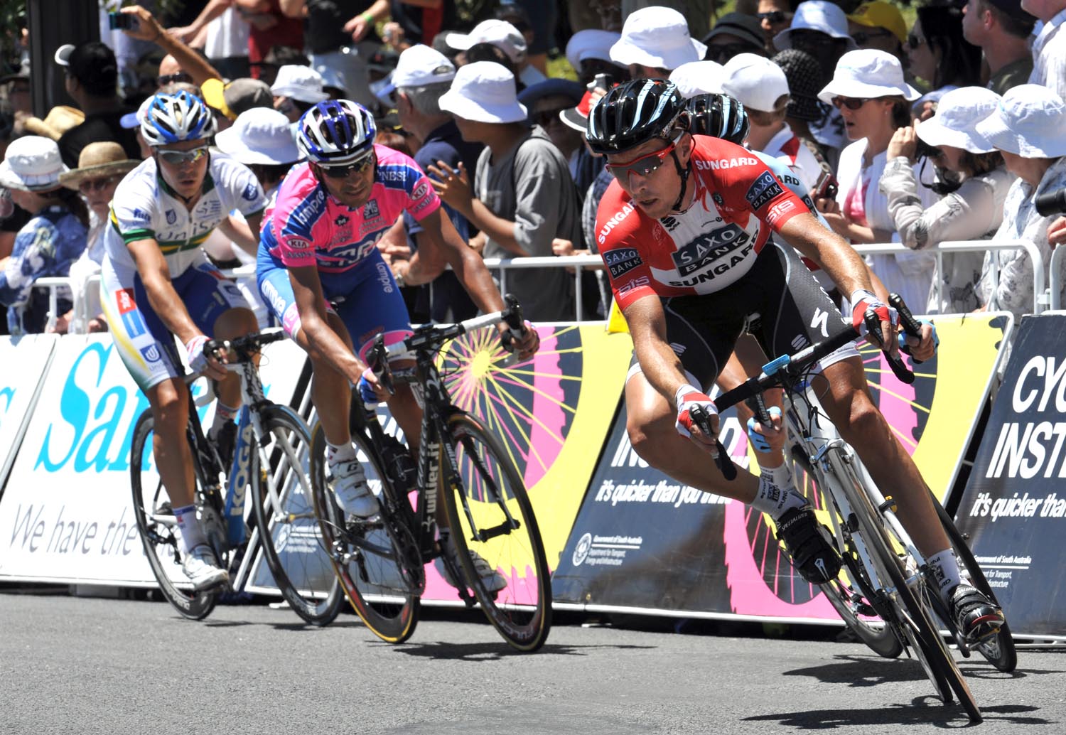 Nicki Soresnsen in escape, Tour Down Under 2011, stage six
