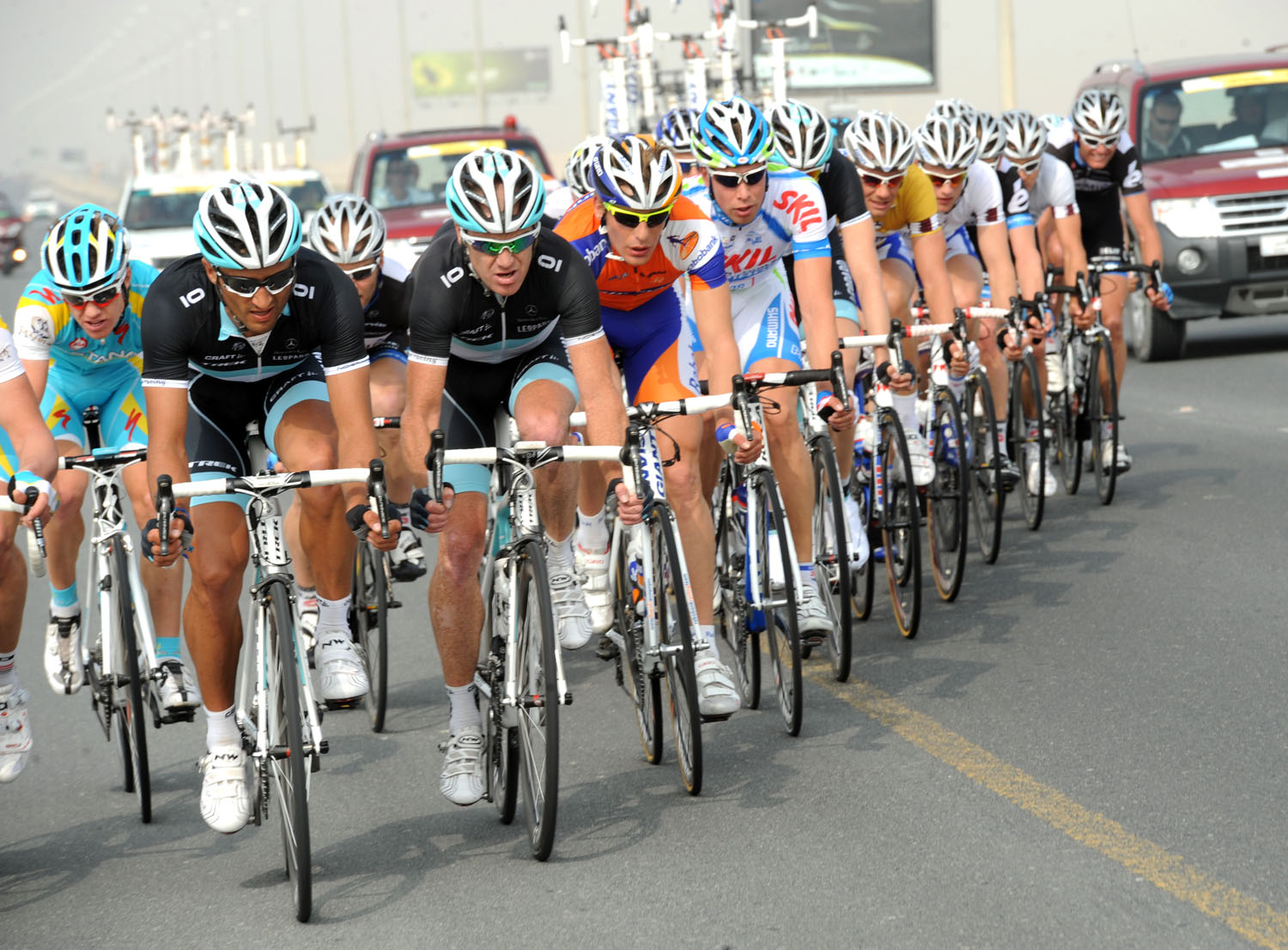 Daniele Bennati escape, Tour of Qatar 2011, stage three