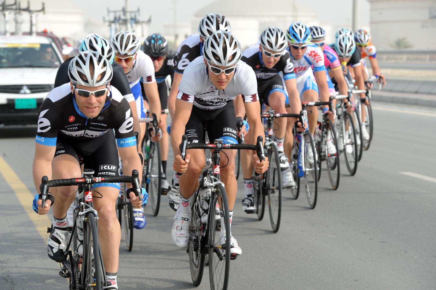 Roger Hammond, Heinrich Haussler escape, Tour of Qatar 2011, stage three