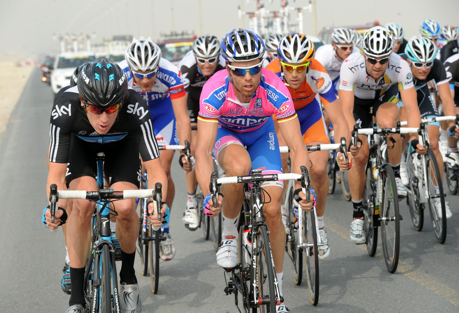 Bradley Wiggins and Danilo Hondo, Tour of Qatar 2011, stage three