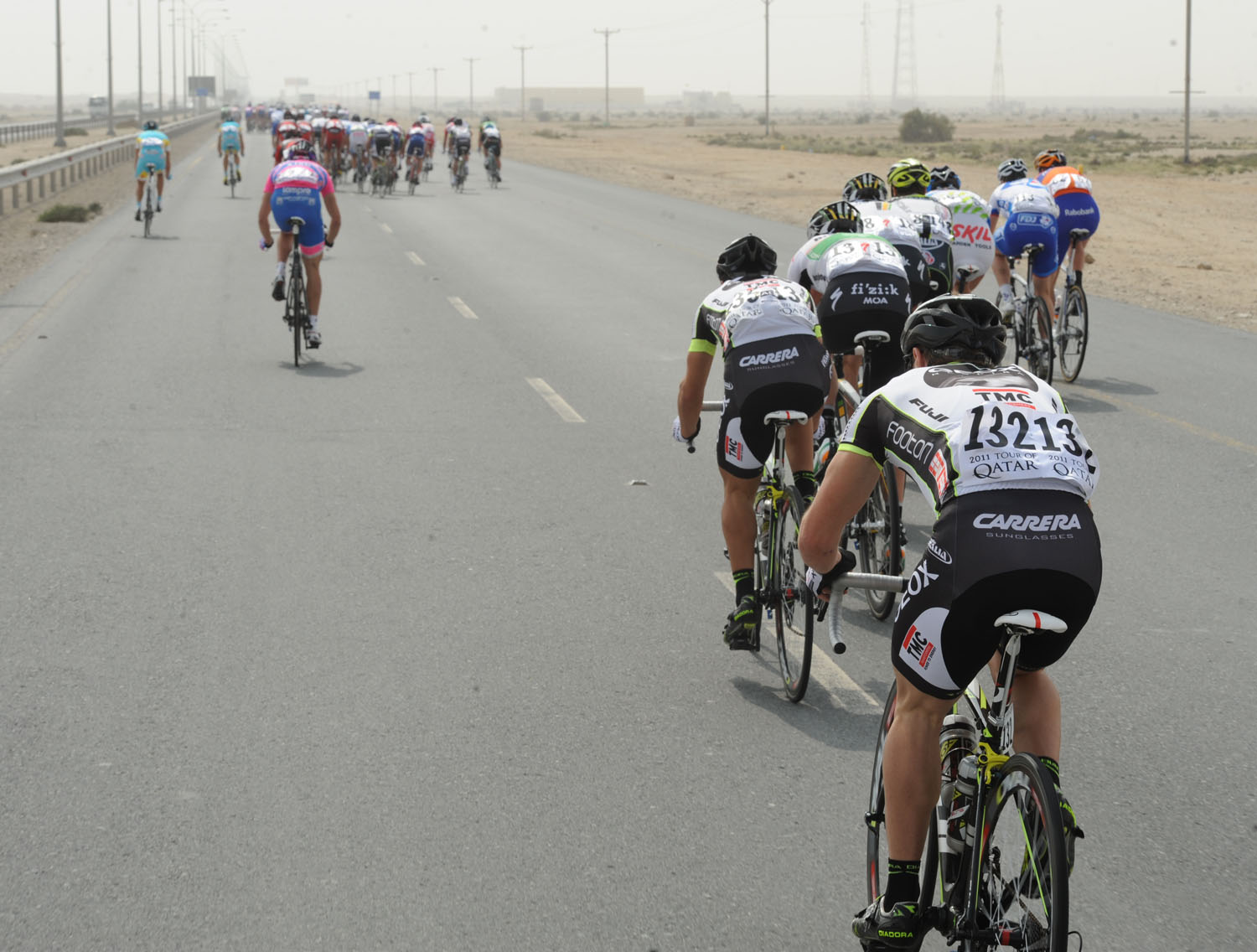 Crosswinds, Tour of Qatar 2011, stage three Crosswinds, Tour of Qatar 2011, stage three
