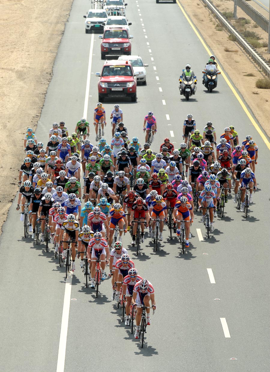 Katusha chase, Tour of Qatar 2011, stage four