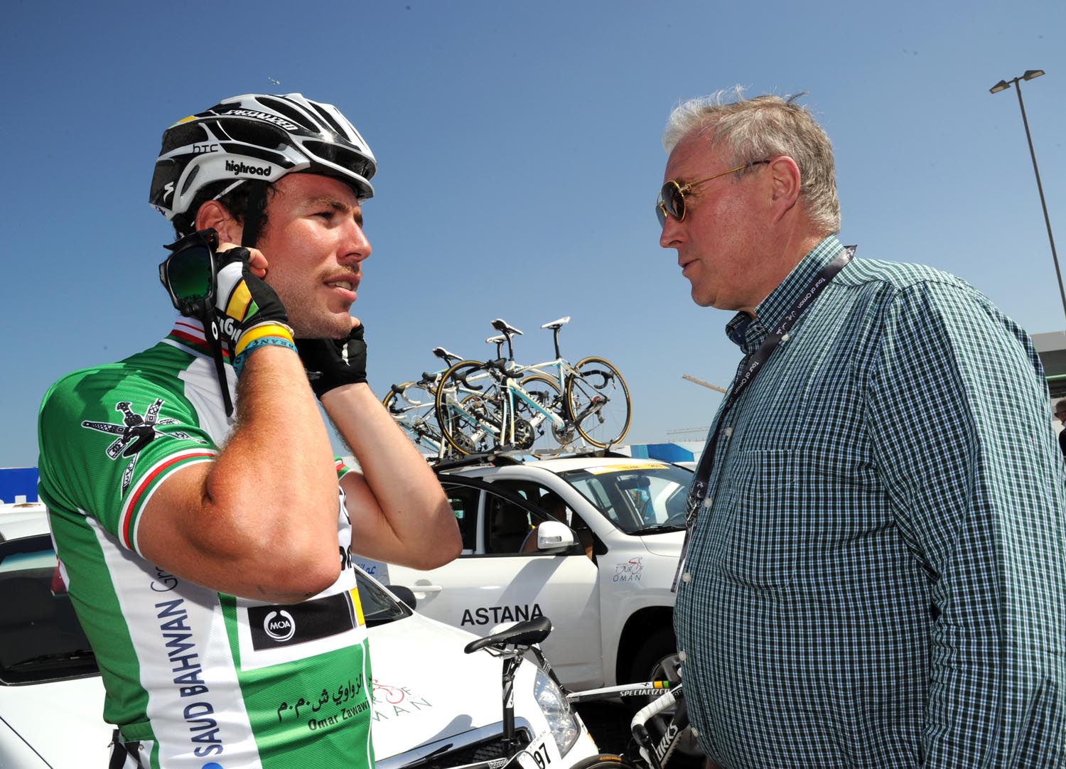 Mark Cavendish and Pat McQuaid, Tour of Oman 2011, stage 2