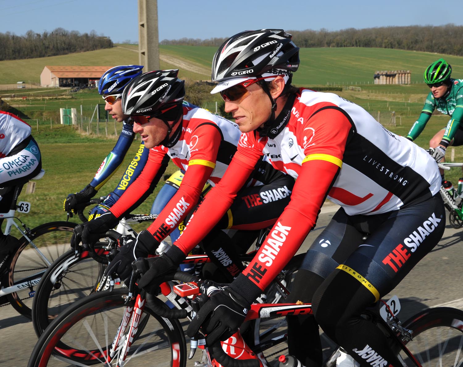 Levi Leipheimer and Matthew Busche, Paris-Nice 2011, stage one
