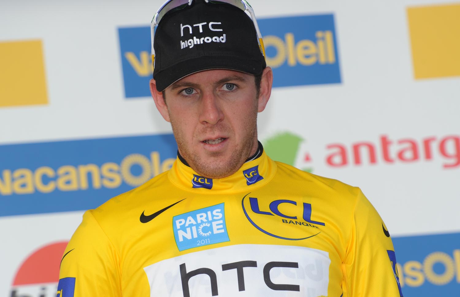 Matt Goss on podium, Paris-Nice 2011, stage three Matt Goss on podium, Paris-Nice 2011, stage three