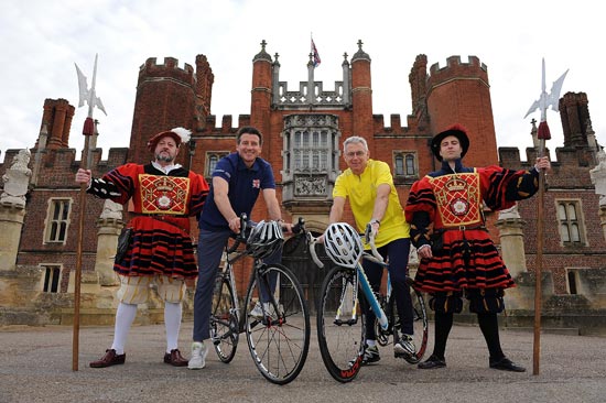 Sebastian Coe and Michael Day, Hampton Court Palace, London 2012 TT route launch Sebastian Coe and Michael Day, Hampton Court Palace, London 2012 TT route launch