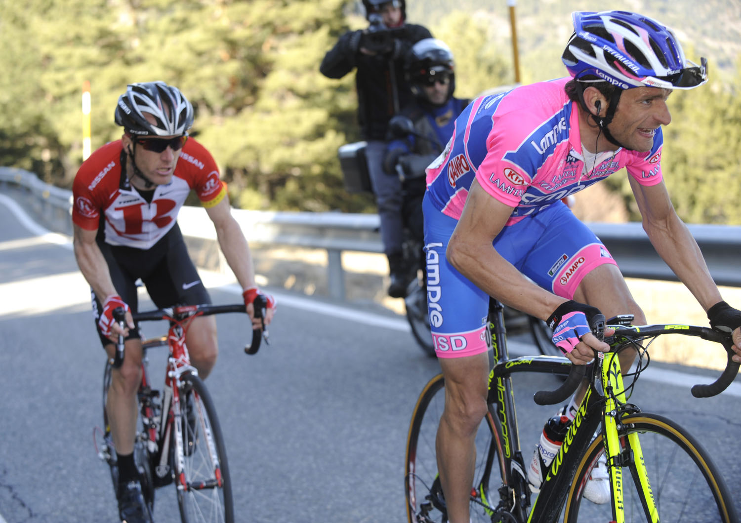 Michele Scarponi and Levi Leipheimer, Volta a Catalunya 2011, stage three Michele Scarponi and Levi Leipheimer, Volta a Catalunya 2011, stage three