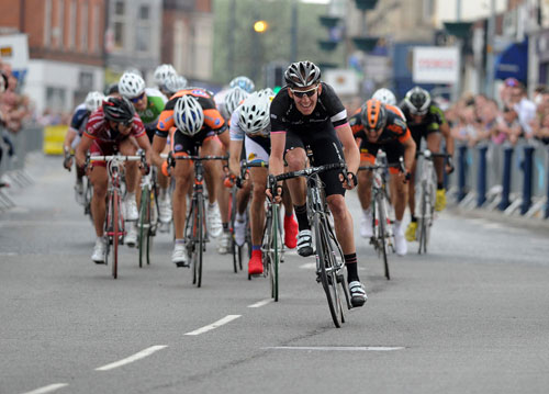 Zak Dempster on front of sprint, Rutland-Melton CiCLE Classic 2011