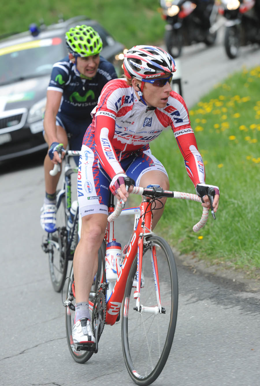 Pavel Brutt in escape group, Tour de Romandie 2011, stage one