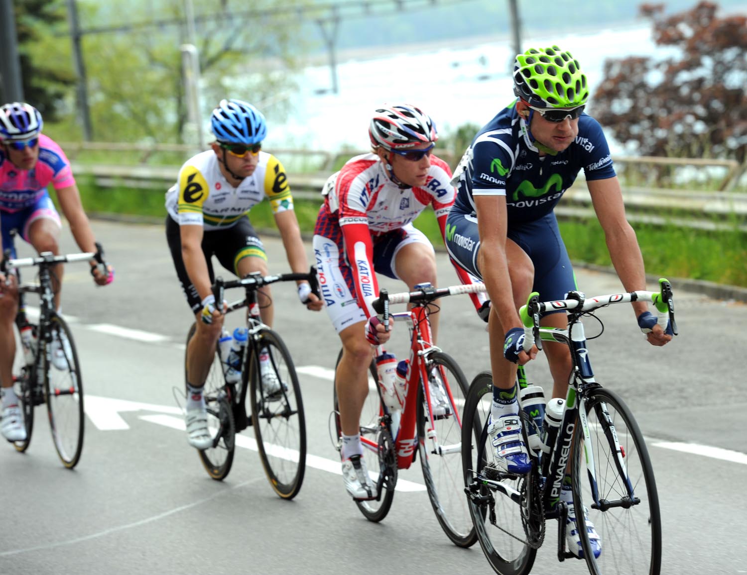 Branislau Samoilau in escape group, Tour de Romandie 2011, stage one