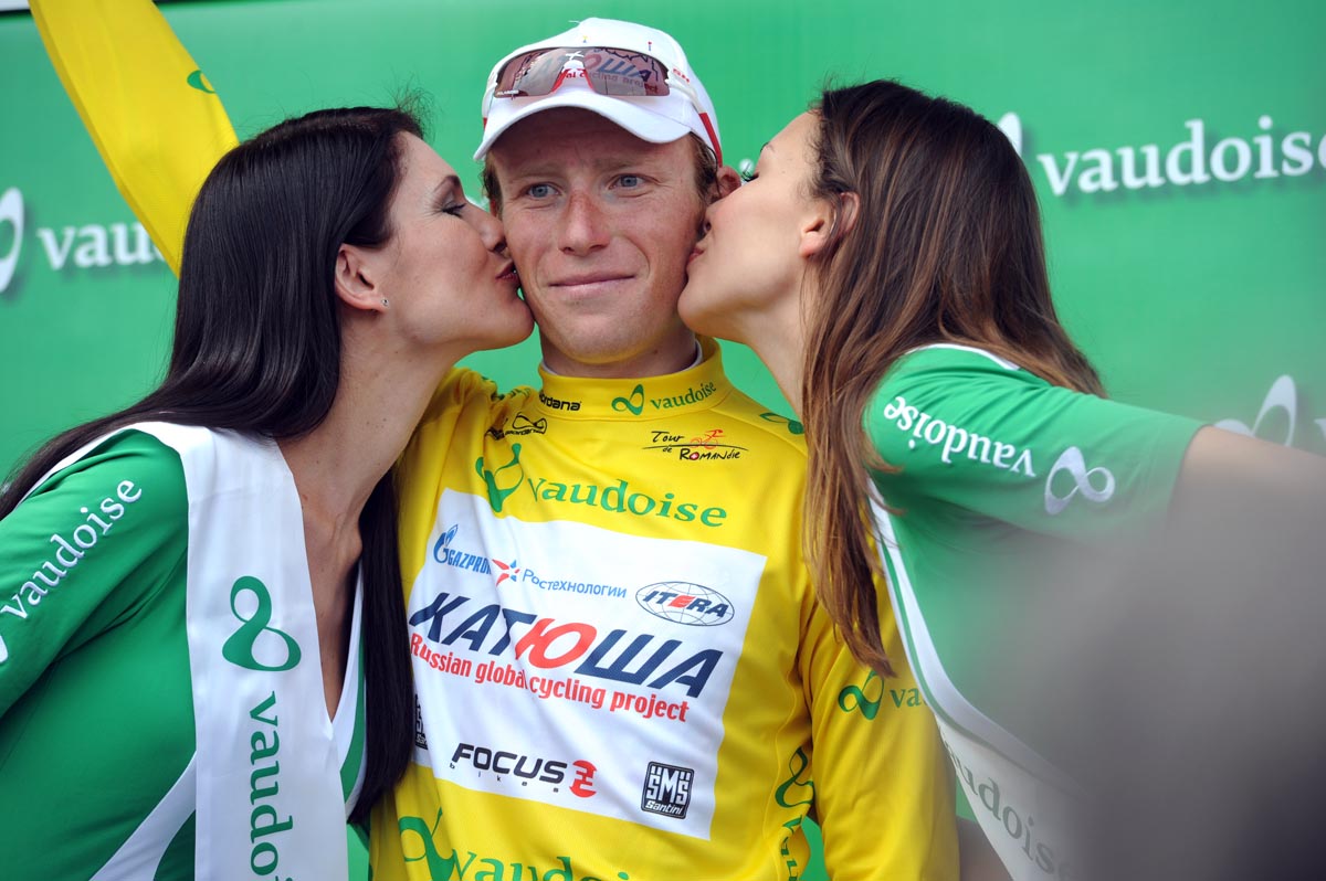 Pavel Brutt, overall leader, Tour de Romandie 2011, stage three
