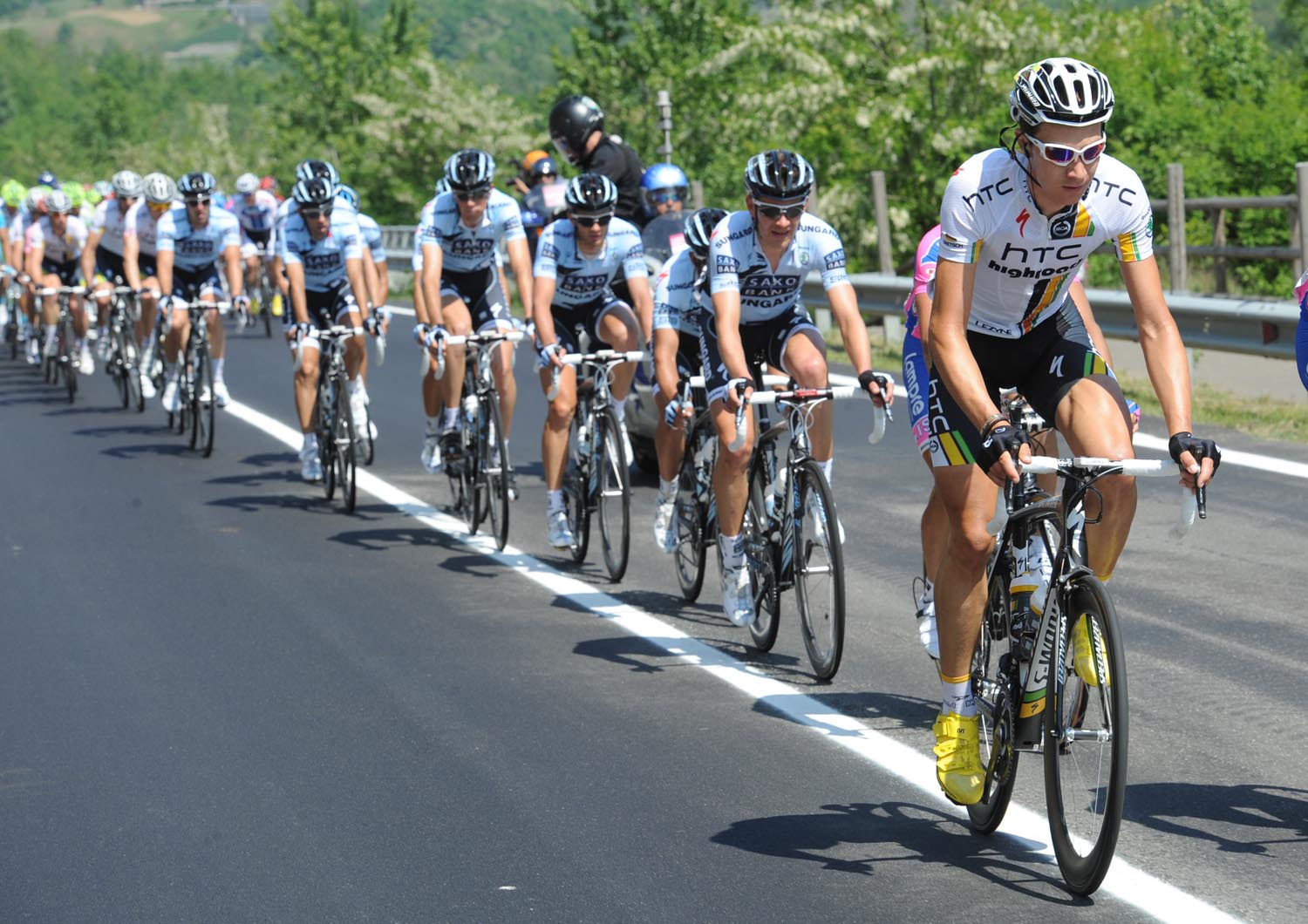 HTC-Highroad chases, Giro d'Italia 2011, stage three