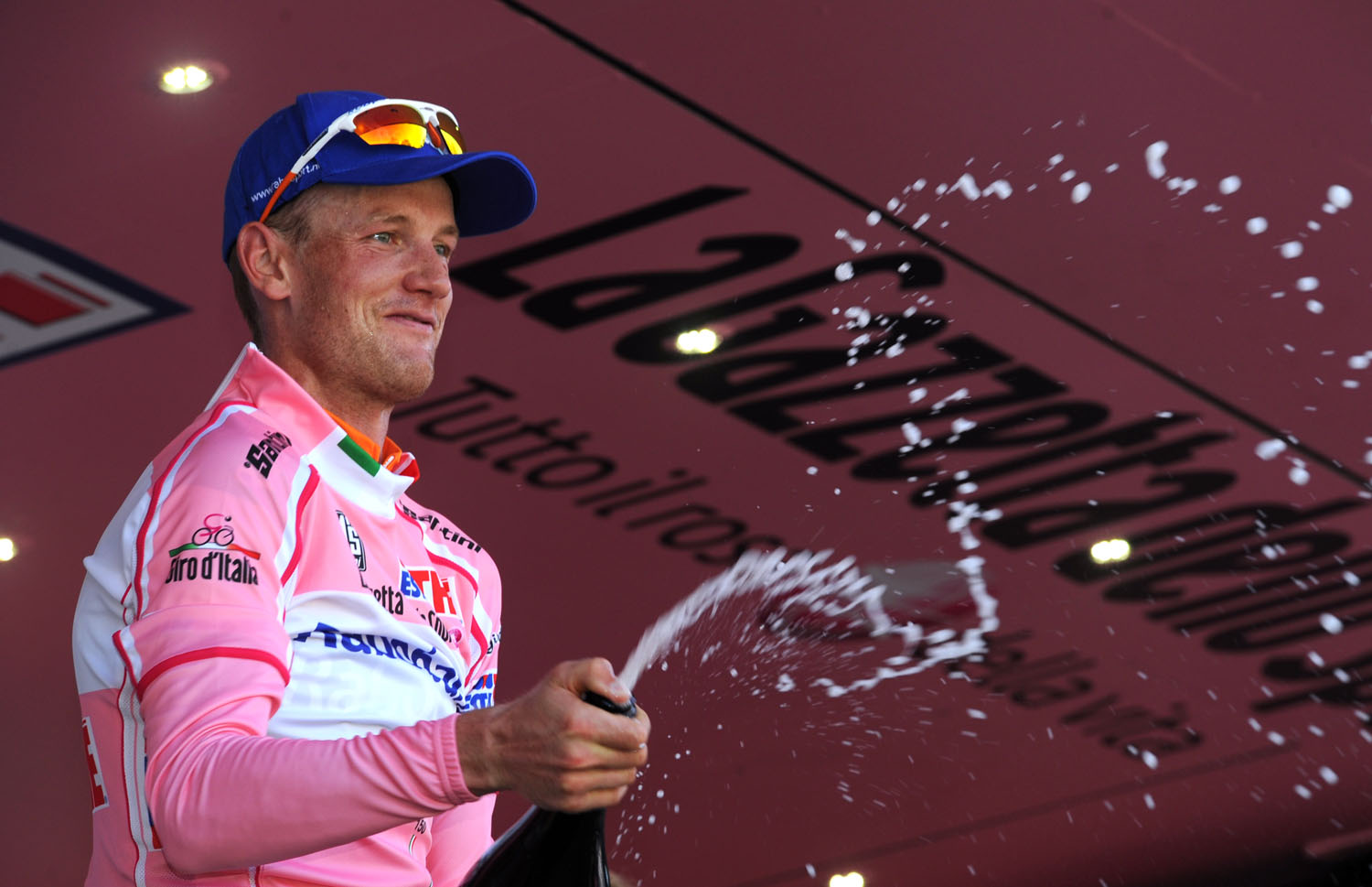 Pieter Weening celebrates, Giro d'Italia 2011, stage five Pieter Weening celebrates, Giro d'Italia 2011, stage five