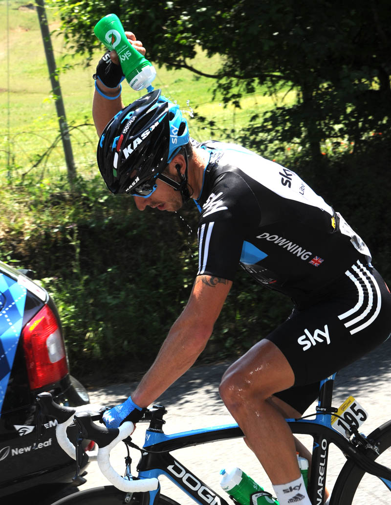A hot Russell Downing, Giro d'Italia 2011, stage six