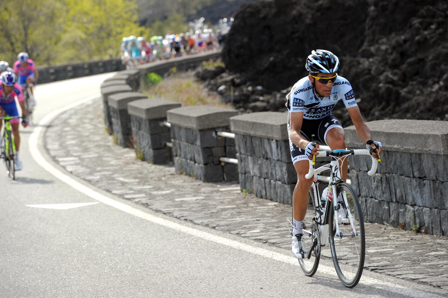 Alberto Contador attacks, Giro d'Italia 2011, stage nine