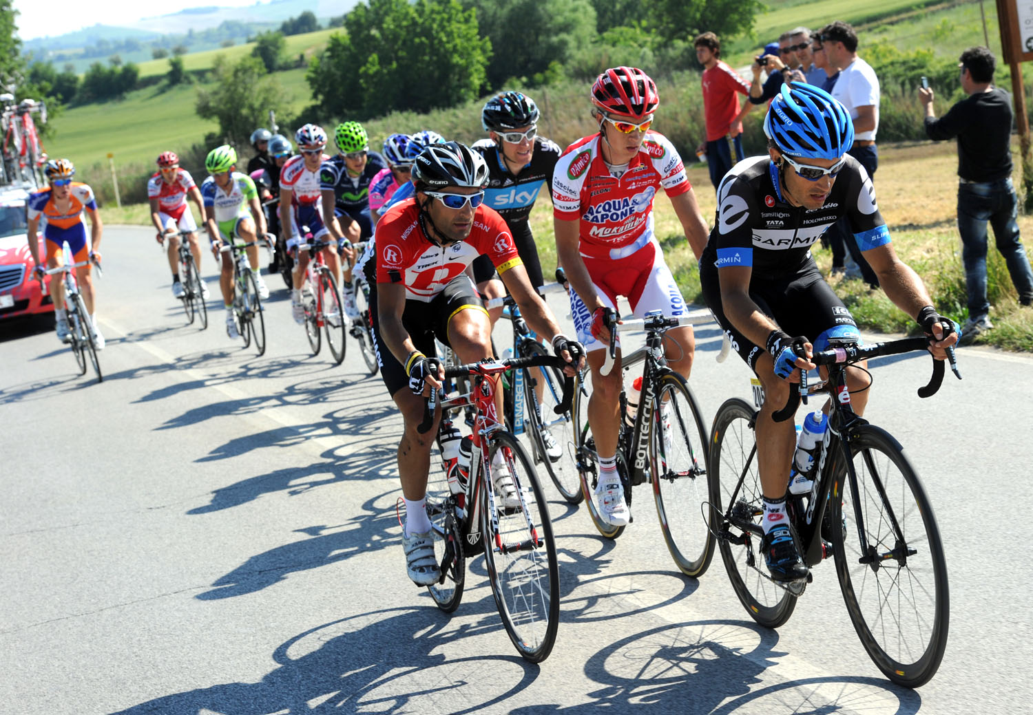 Christophe Le Mevel and Tiago Machado in escape, Giro d'Italia 2011, stage 11