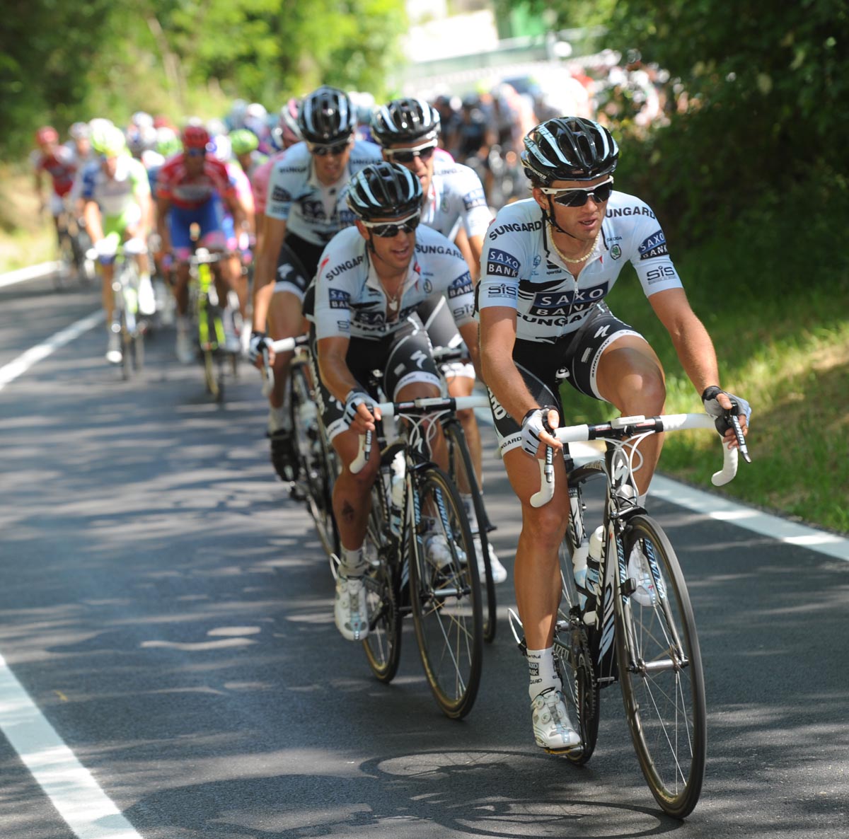 Saxo Bank chase, Giro d'Italia 2011, stage 11