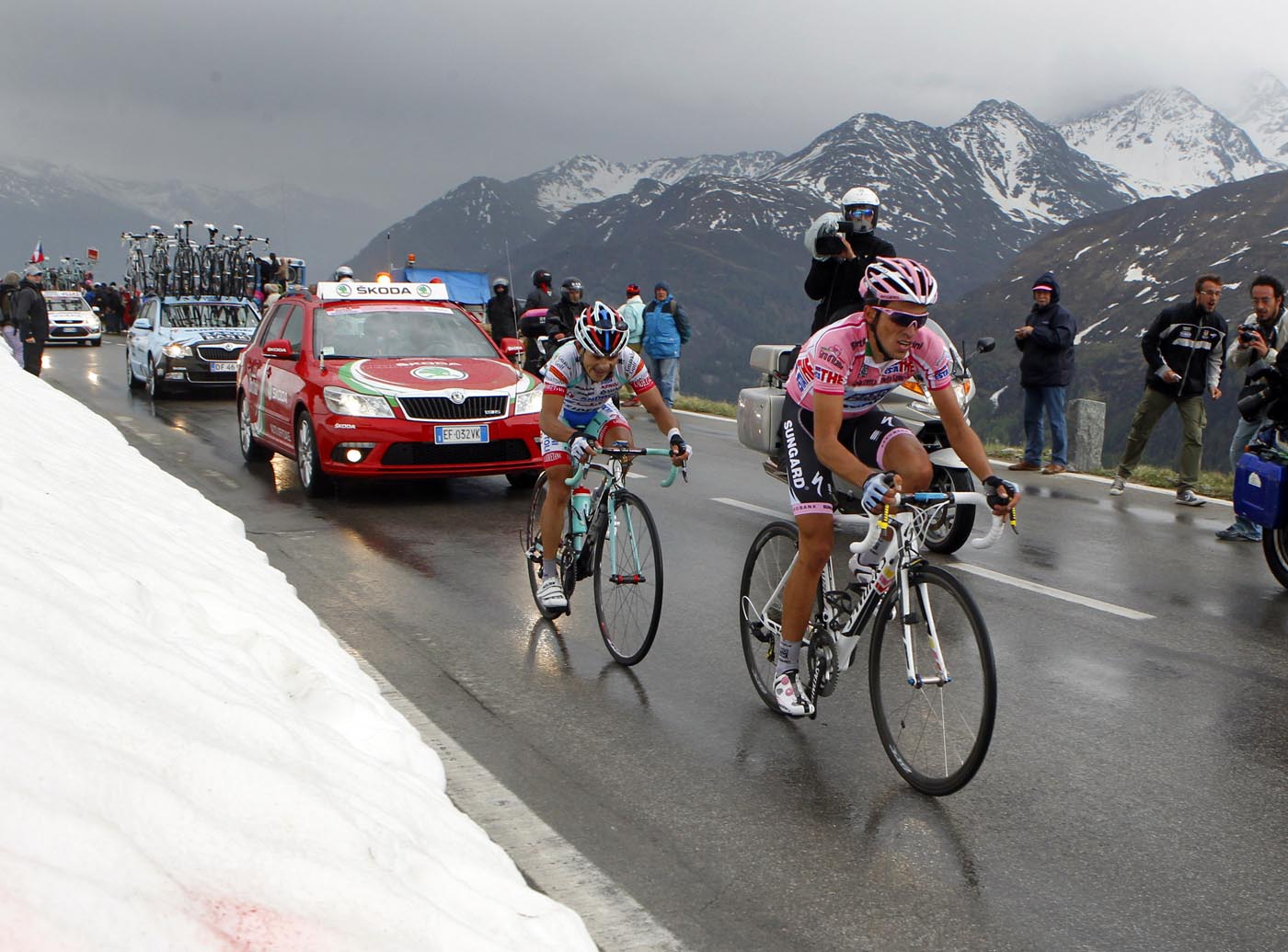 Alberto Contador and Jose Rujano on Grossglockner, Giro d'Italia 2011, stage 13