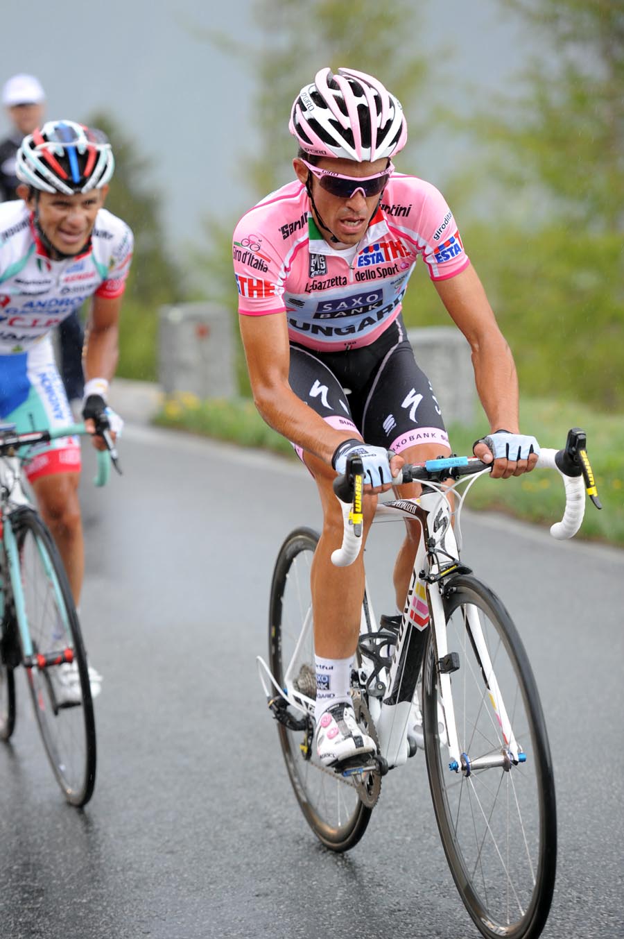 Alberto Contador and Jose Rujano, Giro d'Italia 2011, stage 13