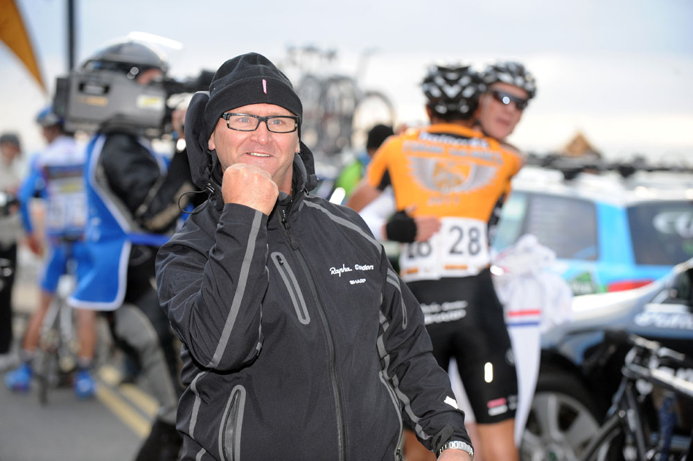 John Herety celebrates, Tour Series 2011, round two, Aberystwyth John Herety celebrates, Tour Series 2011, round two, Aberystwyth