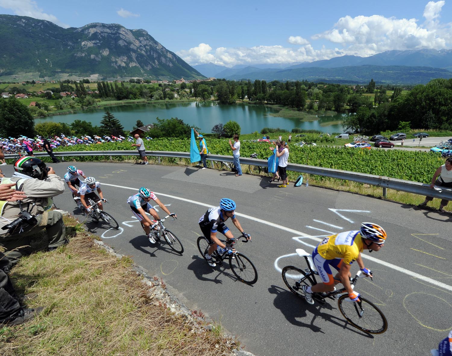 Lars Boom and scenery, Criterium du Dauphine 2011, stage one