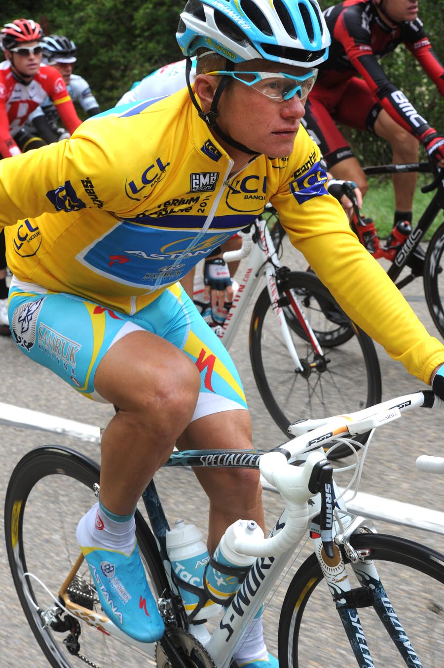 Alexandre Vinokourov, race leader, Criterium du Dauphine 2011, stage two Alexandre Vinokourov, race leader, Criterium du Dauphine 2011, stage two