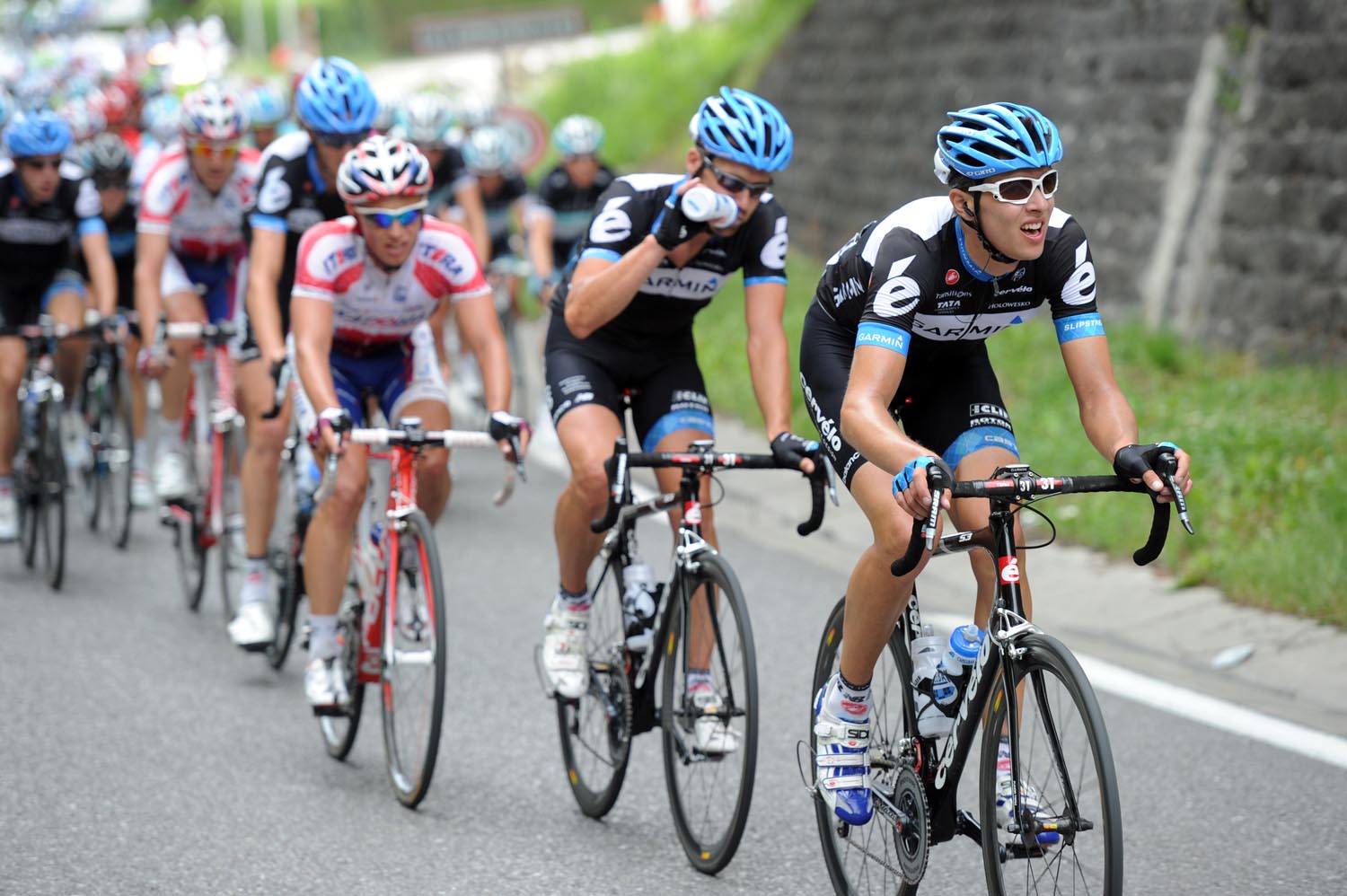 Raimundas Navardauskas chases, Criterium du Dauphine 2011, stage five