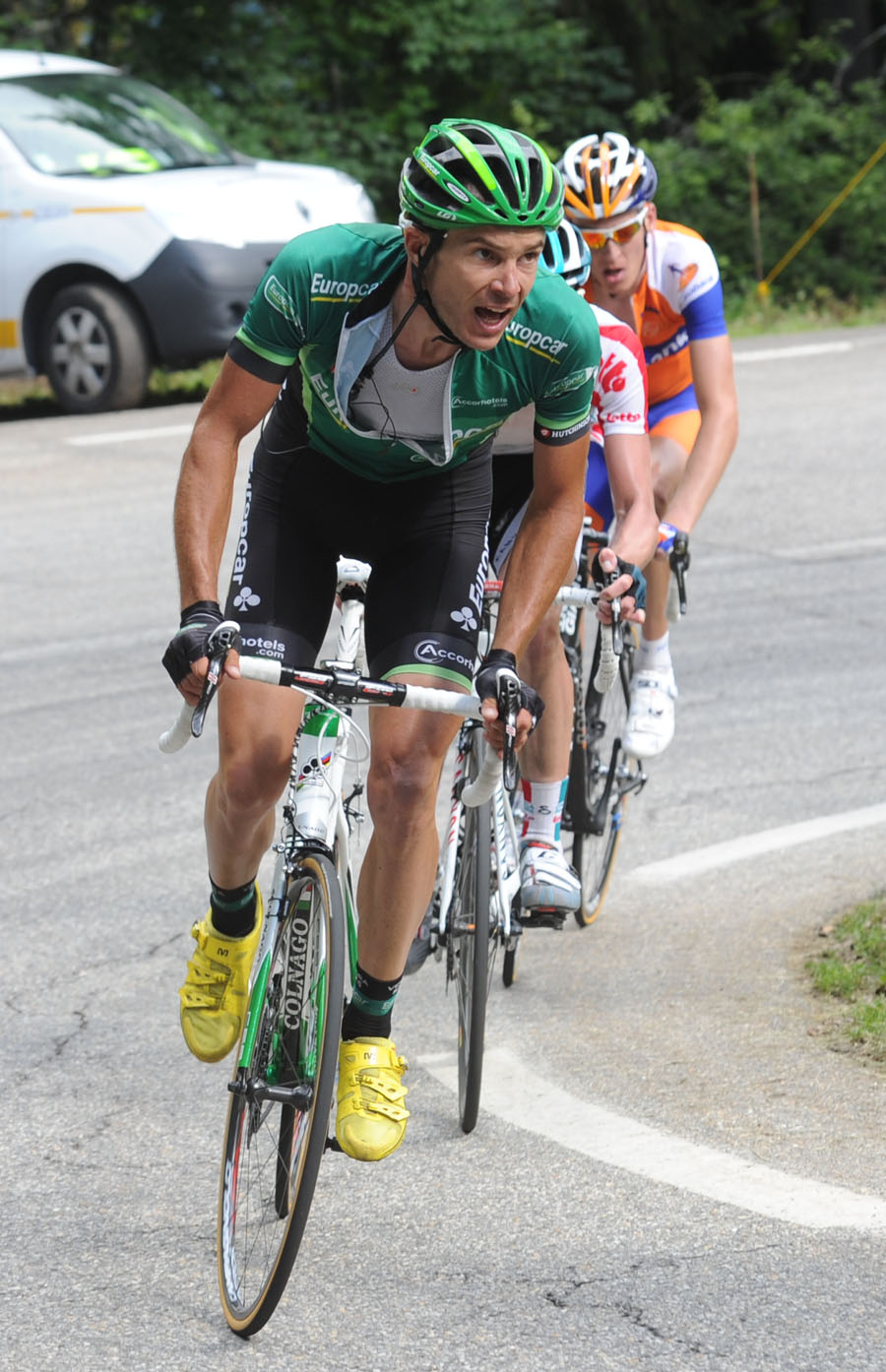Christophe Kern chases Joaquin Rodriguez, Criterium du Dauphine 2011, stage six