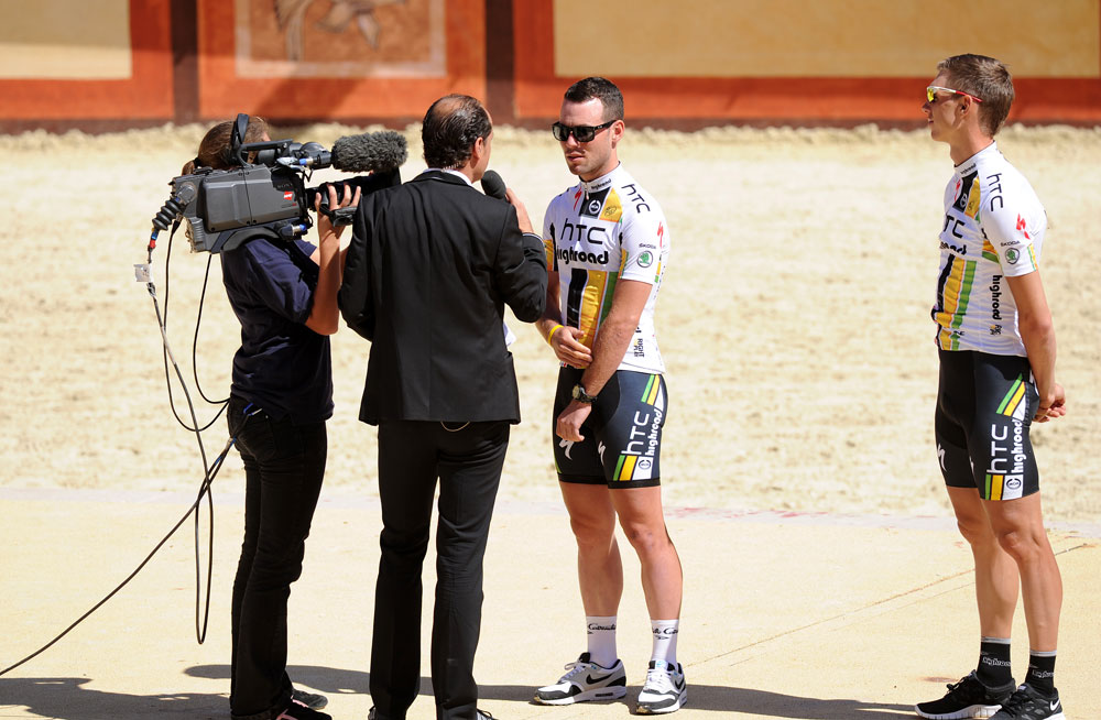 Mark Cavendish and Tony Martin, Tour de France 2011 team presentation
