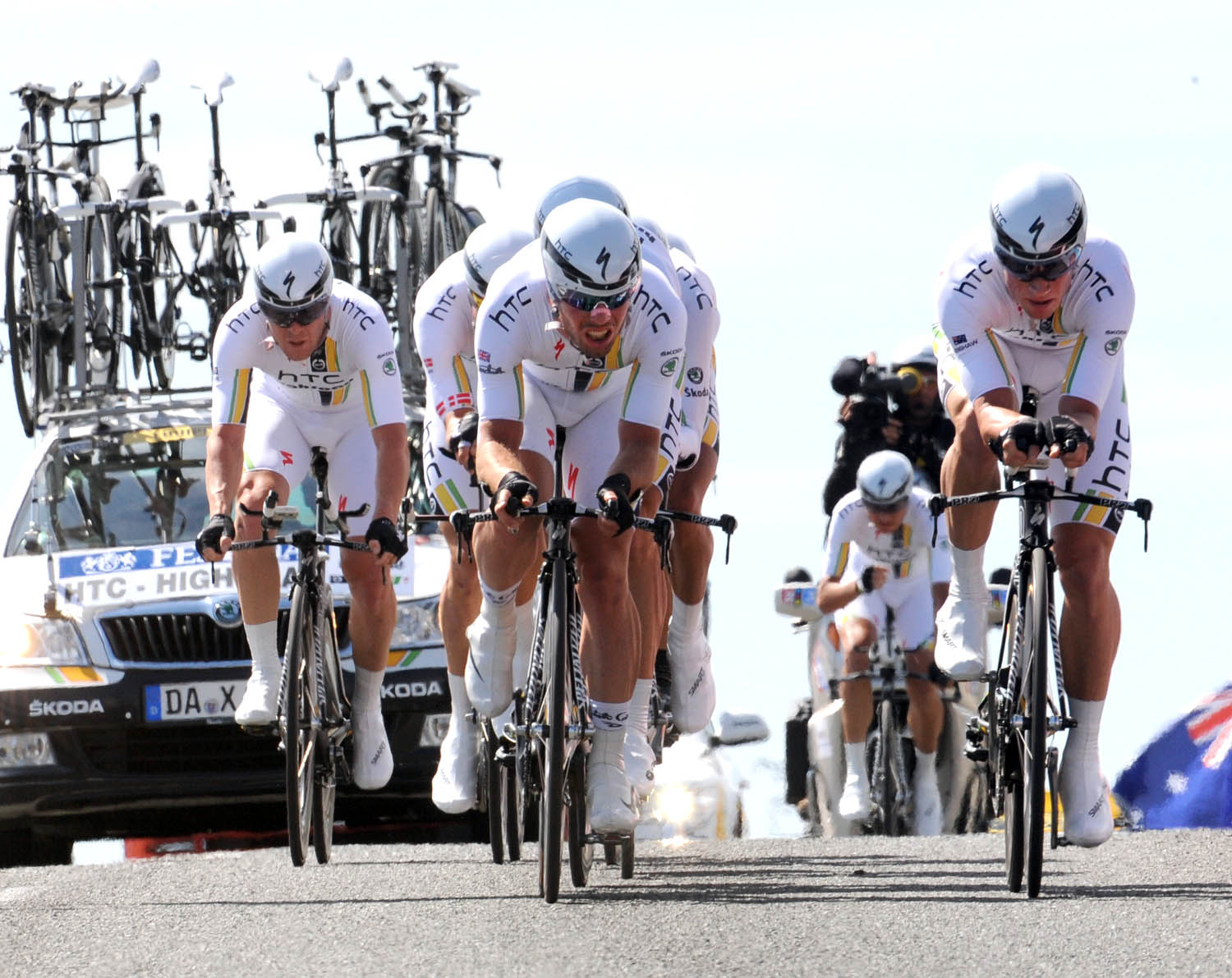 Mark Cavendish and HTC-Highroad, Tour de France 2011, stage two Mark Cavendish and HTC-Highroad, Tour de France 2011, stage two
