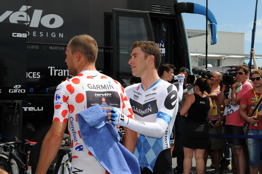 Christian Vande Velde and Thor Hushovd, Tour de France 2011 stage two TTT