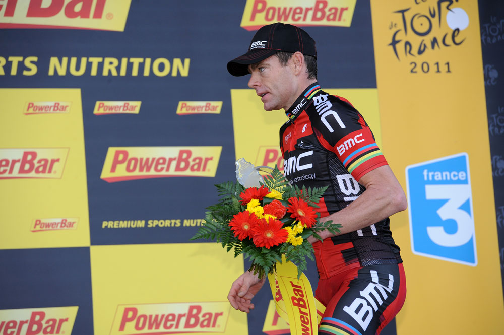 Cadel Evans, stage winner, Tour de France 2011, stage 4