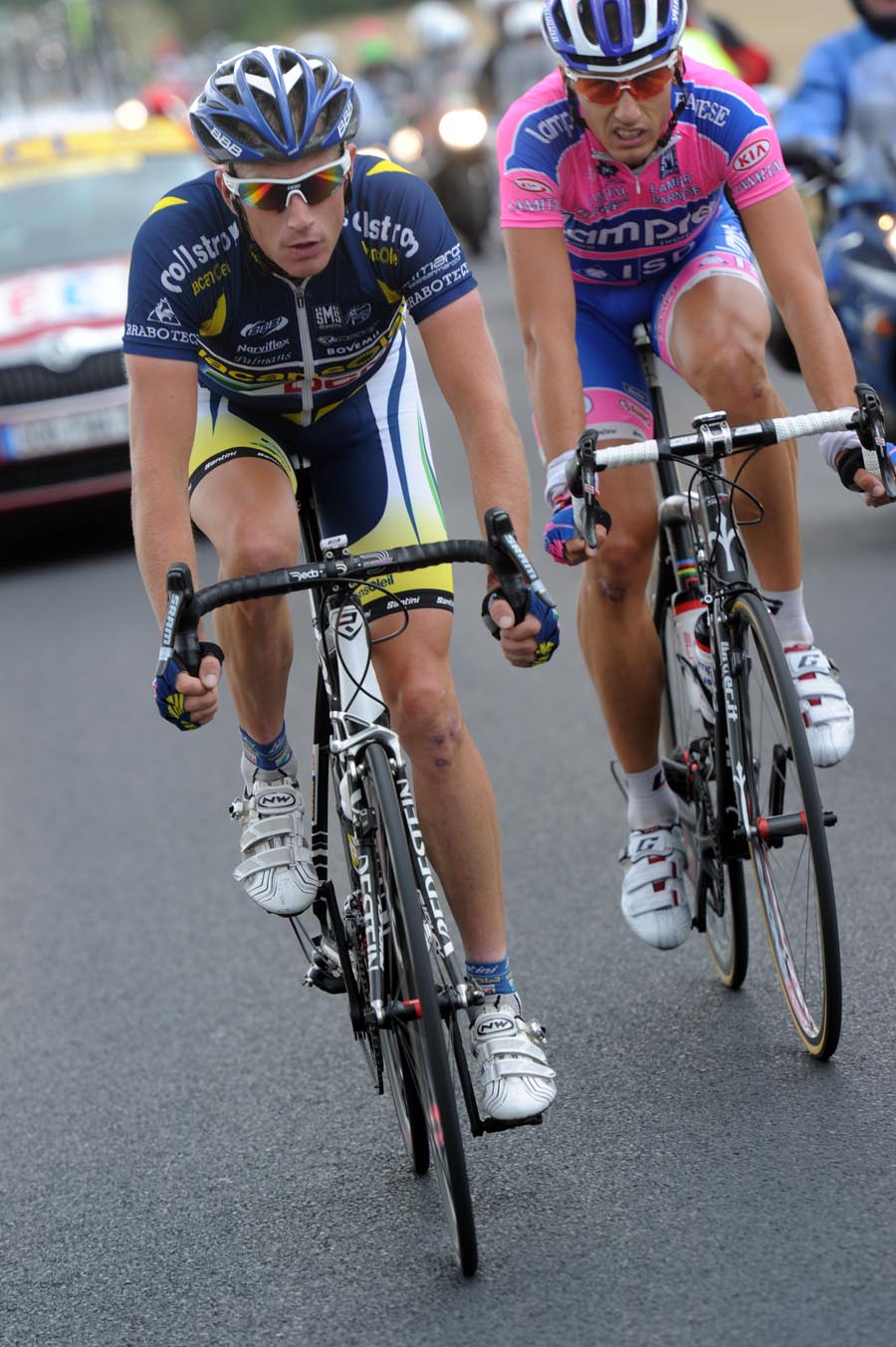 Lieuwe Westra and Adriano Malori, Tour de France 2011, stage six