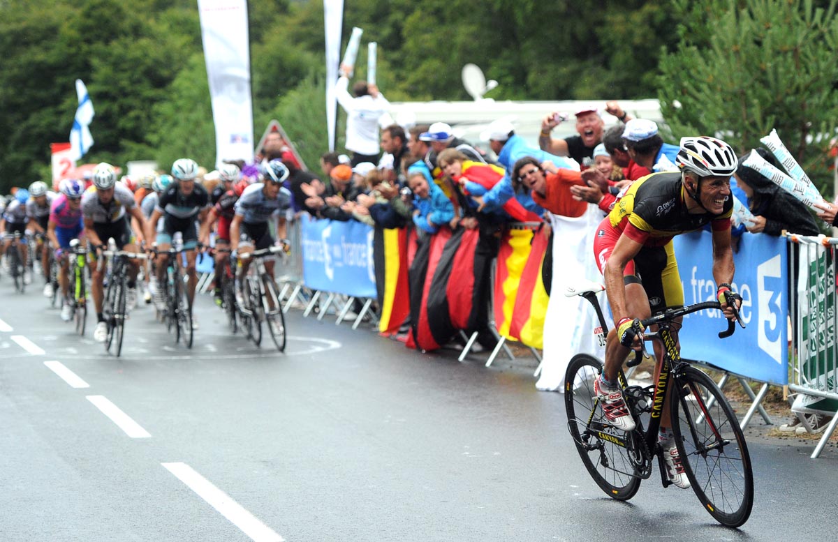 Philippe Gilbert attacks, Tour de France 2011, stage eight