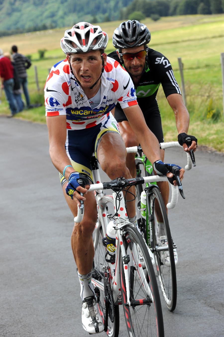 Johnny Hoogerland and Juan Antonio Flecha, Tour de France 2011, stage eight