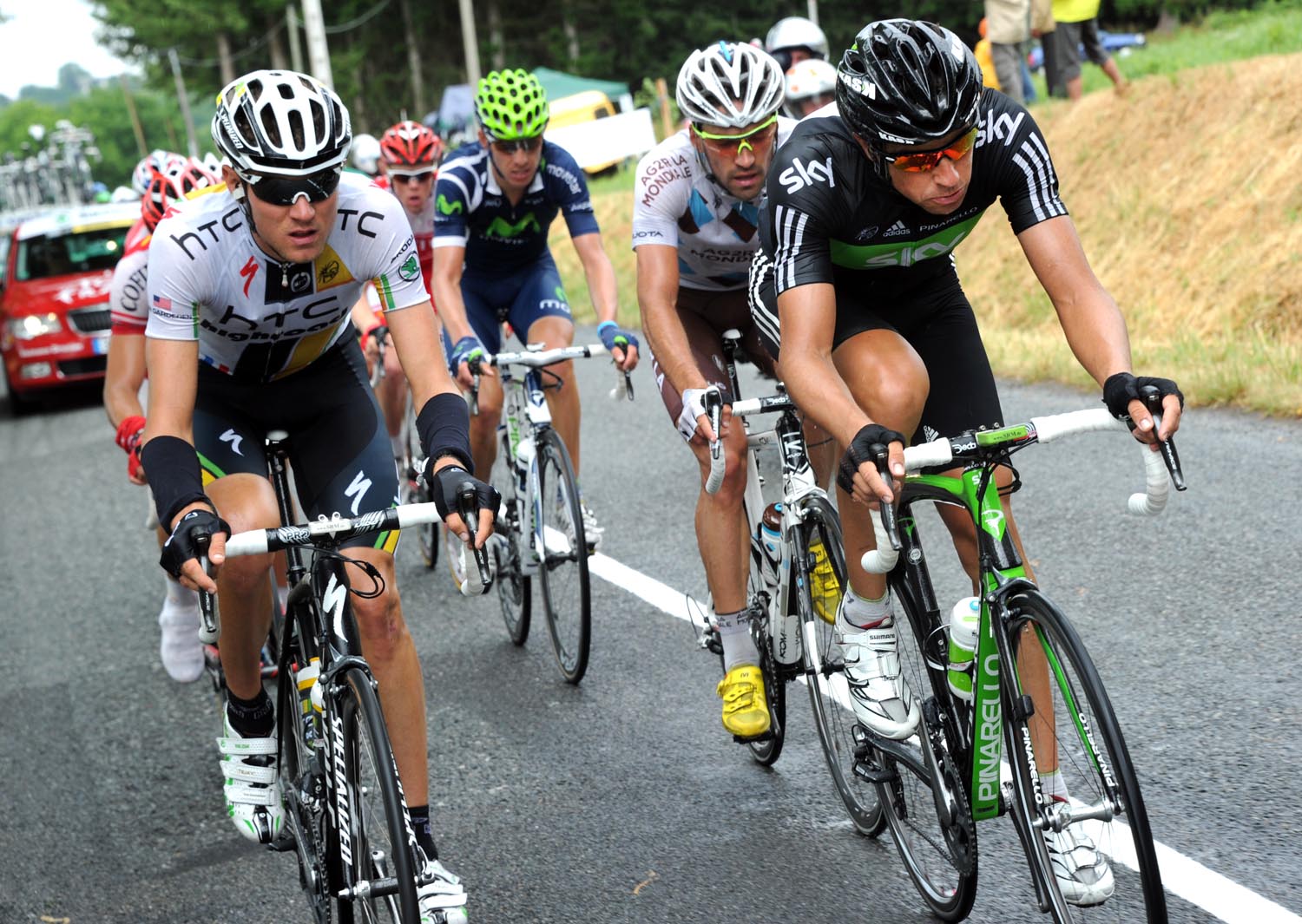 Tejay Van Garderen and Xabier Zandio in escape, Tour de France 2011, stage eight Tejay Van Garderen and Xabier Zandio in escape, Tour de France 2011, stage eight