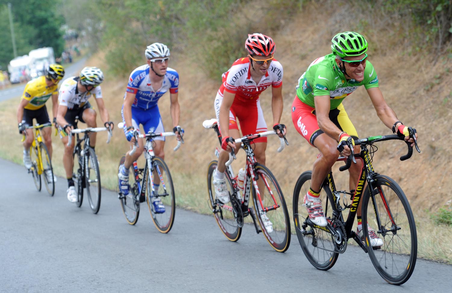 Philippe Gilbert and Thomas Voeckler in escape, Tour de France 2011, stage 10