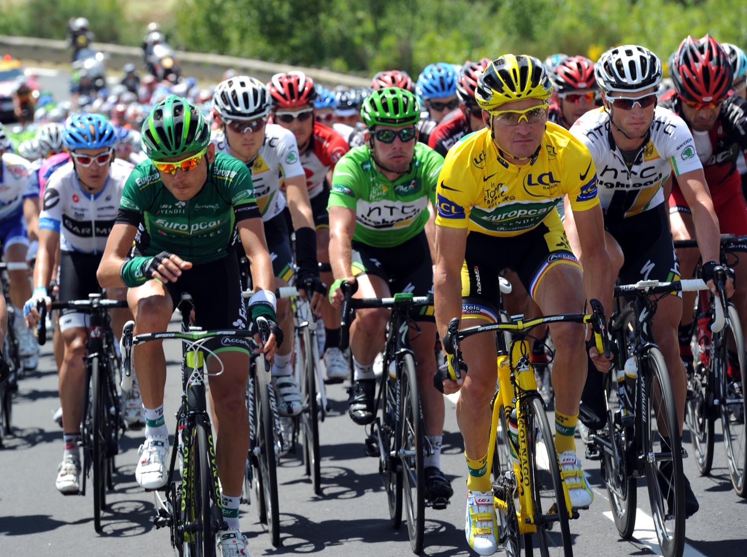 Thomas Voeckler, race leader, Tour de France 2011, stage 15