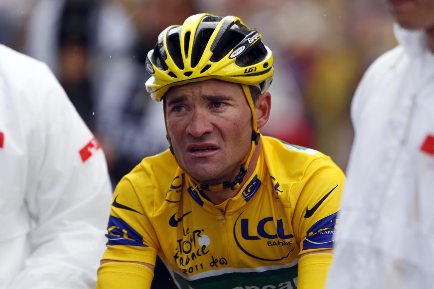 Thomas Voeckler at finish, Tour de France 2011, stage 16
