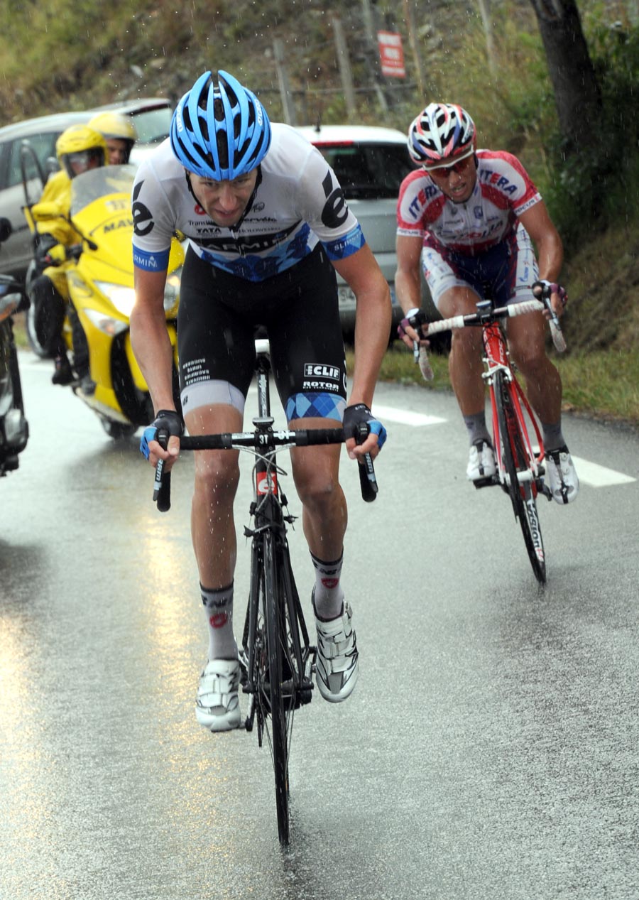Ryder Hesjedal attacks, Tour de France 2011, stage 16